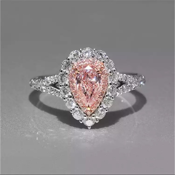 Jewelry - SilverPink Diamant Cubic Zirconia Water DropBridal